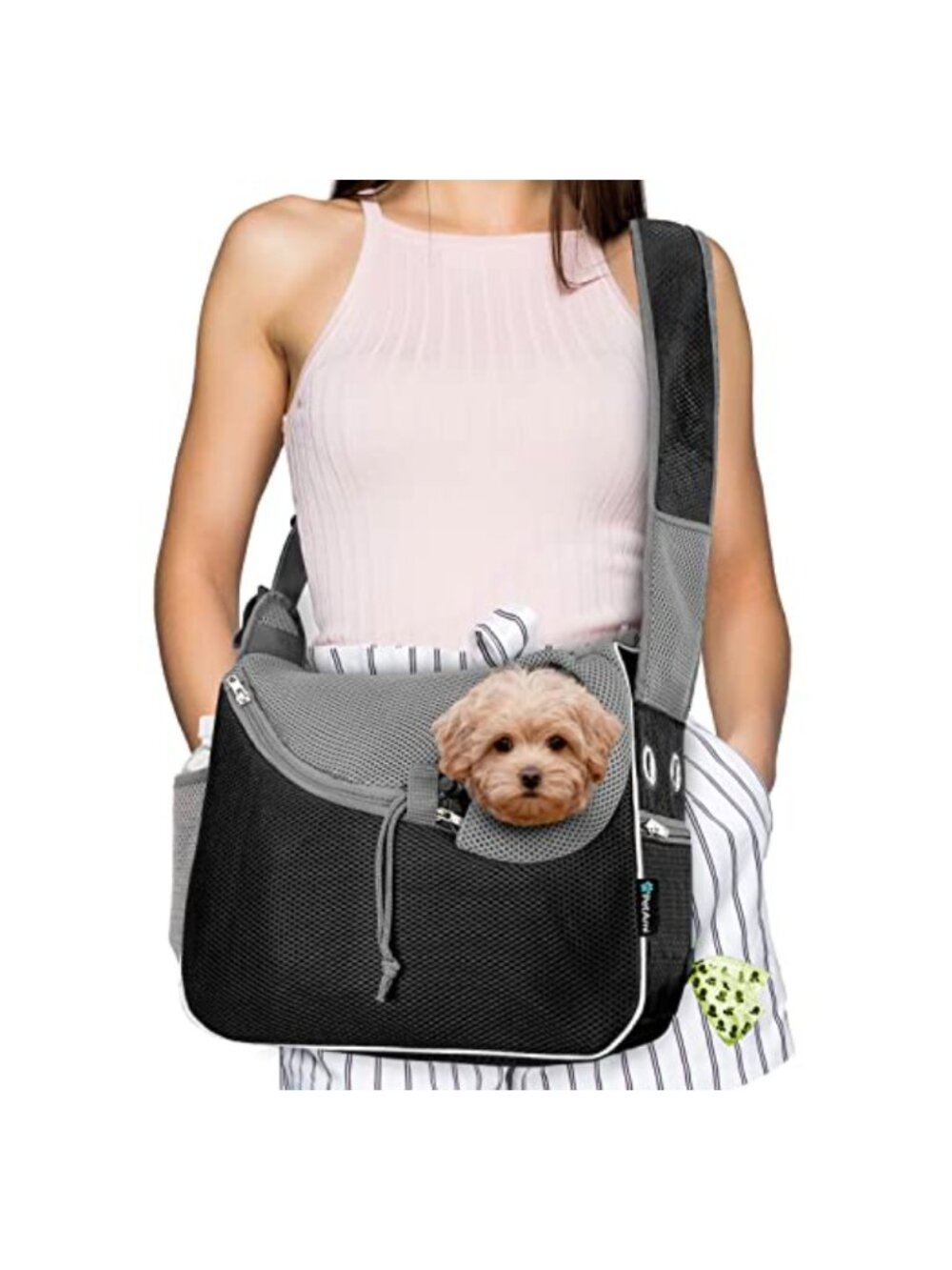 Dog Sling Carrier Crossbody Pet Pouch Adjustable Travel